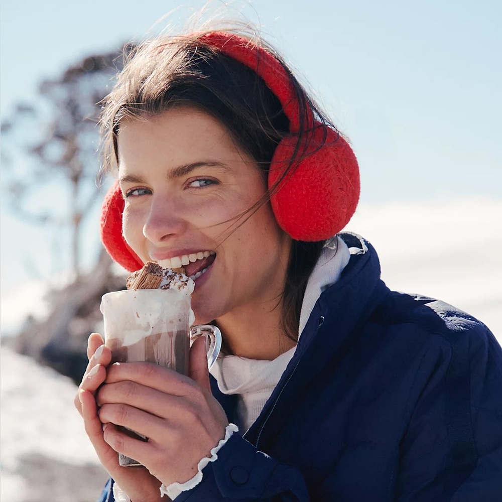 Free People Double Diamond Fleece Ear Warmers